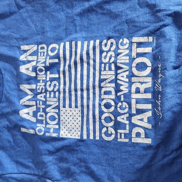 Printed t-shirt blue size M Flag Waving Patriot John W Shirt Usa July 4th Blue - Picture 5 of 8
